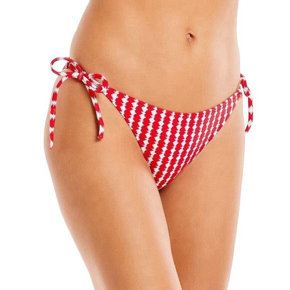 lemlem by Liya Kebede Zala Red String Bikini Bottom Sz XL Adjustable Ties NEW - Picture 1 of 9